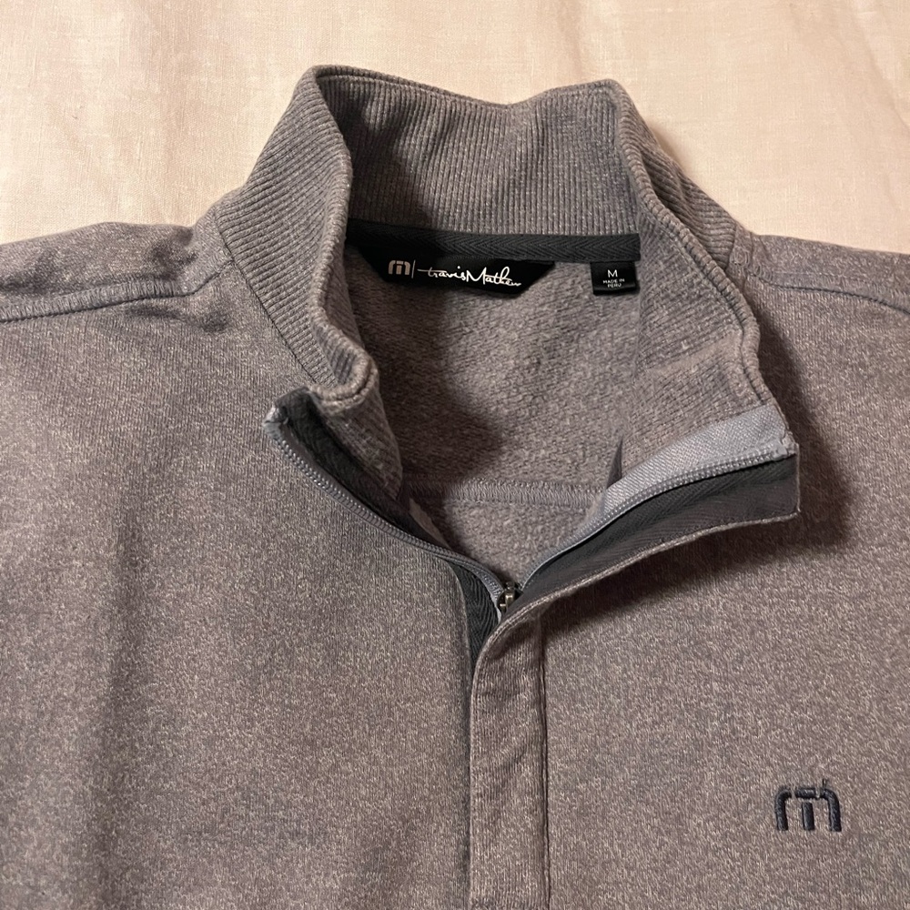 Travis Mathew Gray Zip Up Sweater